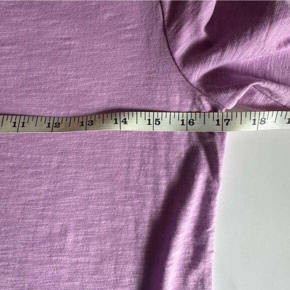 💥TALBOTS Textured Cotton Modal Button Shoulder Tee Small heathered purple - Picture 6 of 9